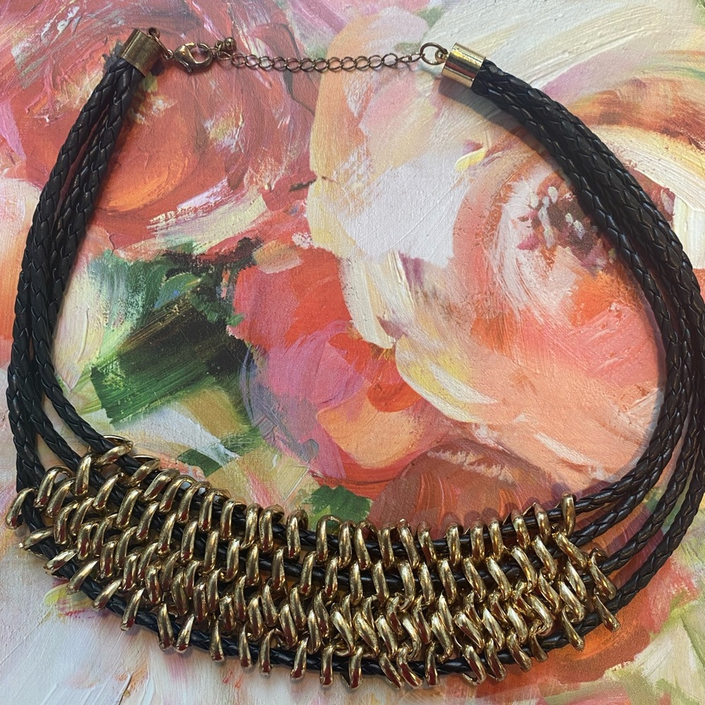 Black and Gold Statement Necklace